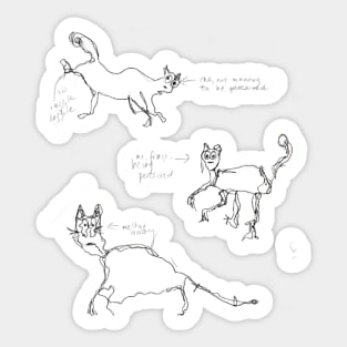 Mentally deranged cats Sticker